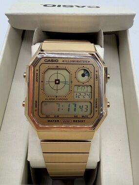 Casio A130WEG-9ACF Gold Digital Watch NWT